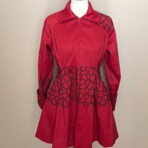 Samuel Dong Trendy Red Coat - Sz : S